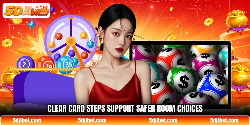 Clear card steps support safer room choices
