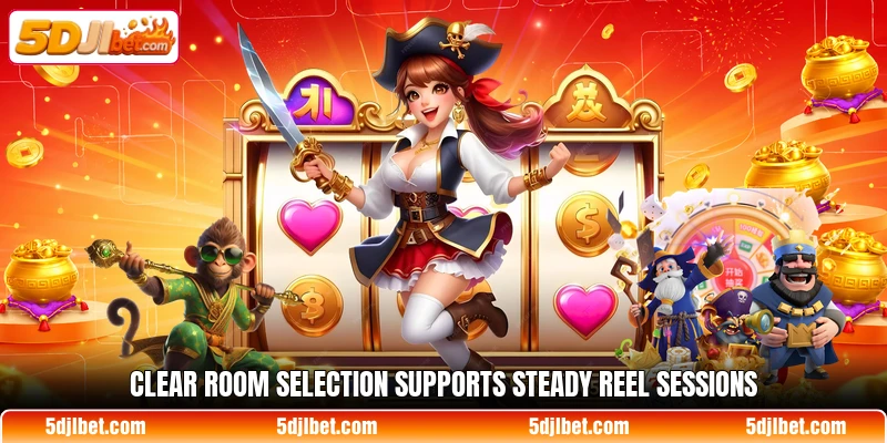 Clear room selection supports steady reel sessions Clear room selection supports steady reel sessions