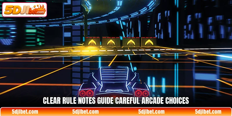 Clear rule notes guide careful arcade choices