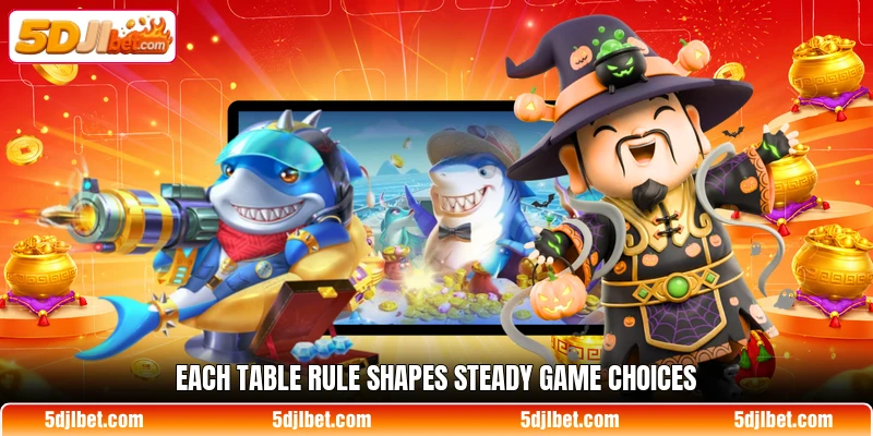 Each table rule shapes steady game choices Each table rule shapes steady game choices