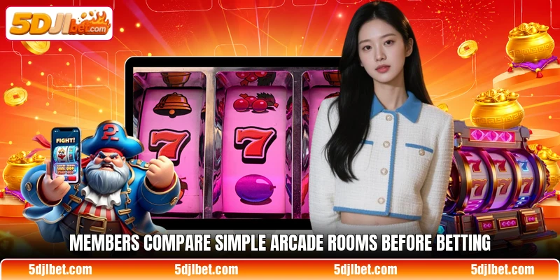 Members compare simple Arcade rooms before betting