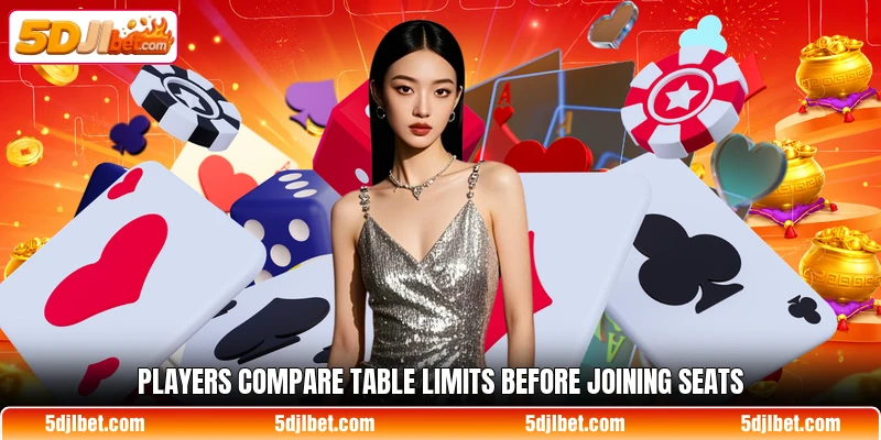 Players compare table limits before joining seats
