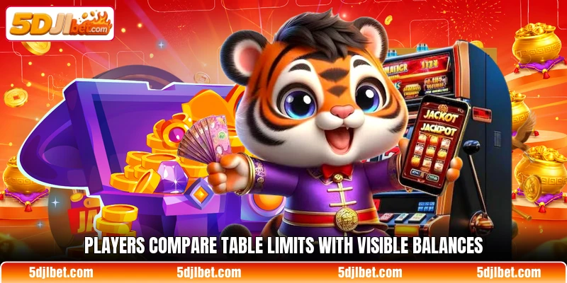 Players compare table limits with visible balances