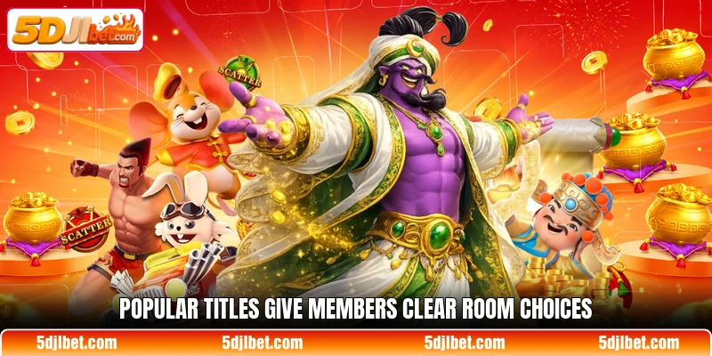 Popular titles give members clear room choices