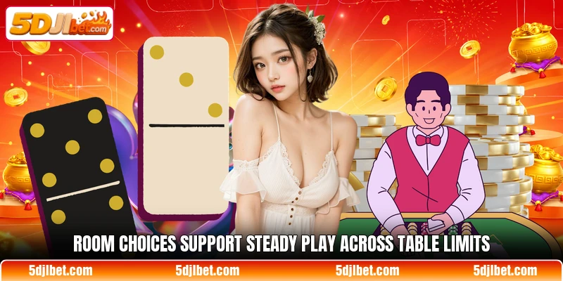 Room choices support steady play across table limits