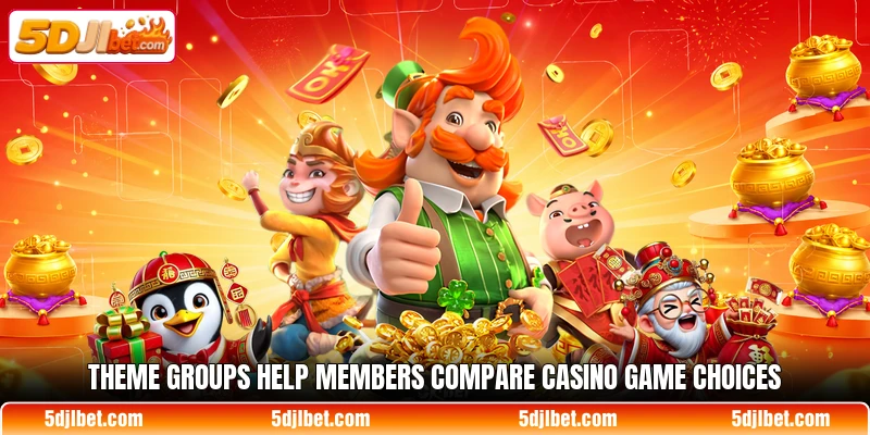 Theme groups help members compare casino game choices